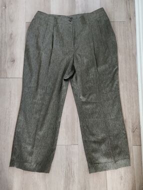 Jones New York Olive Gray Pleated Women's Dress Pants